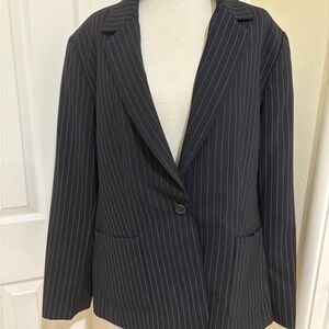 Dark Navy Pinstripe Women's Blazer